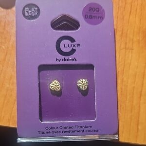 Claire's Luxe Gold Stud Earrings